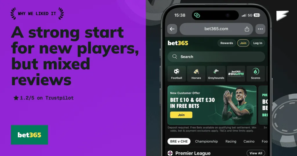bet365, one of the sites similar to midnite
