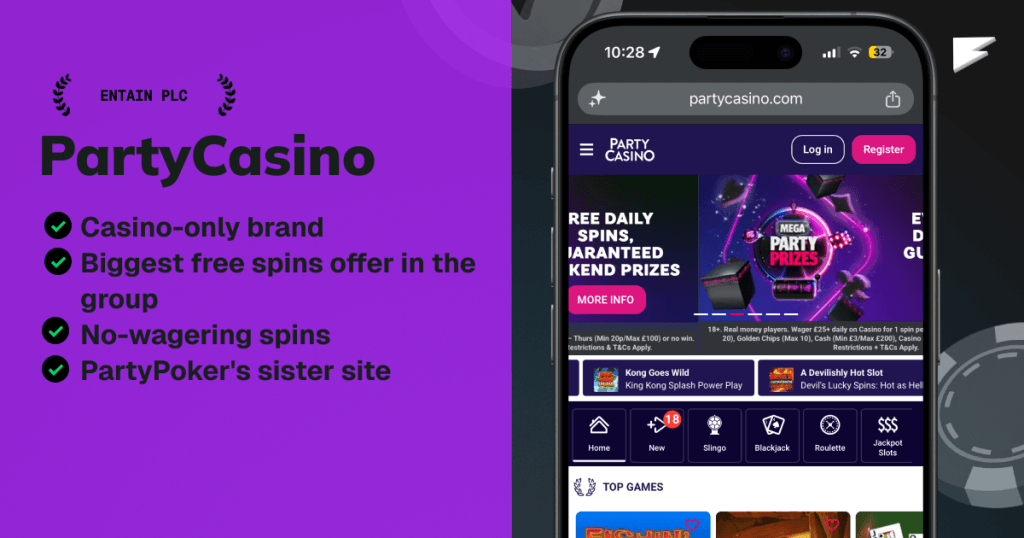 partycasino one of entain plc sites
